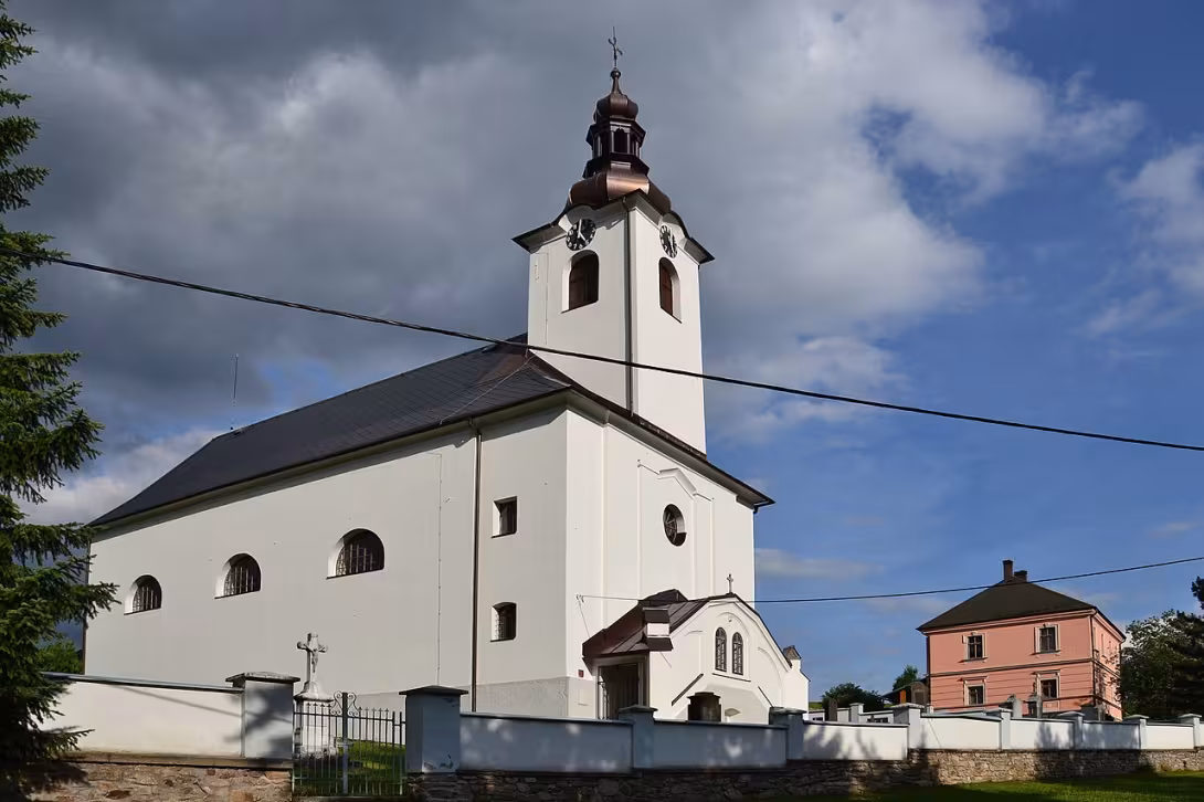 Dnešní pohled – kostel svatého Aloise (Velká Morava)