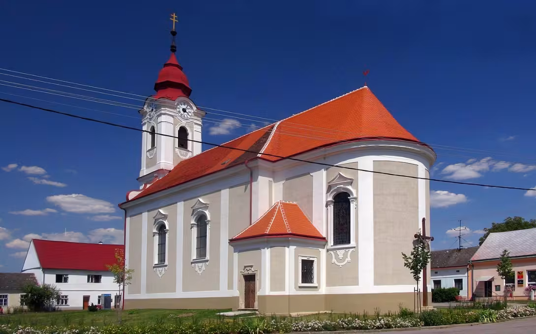 Dnešní pohled – kostel svatého Bartoloměje (Šafov)