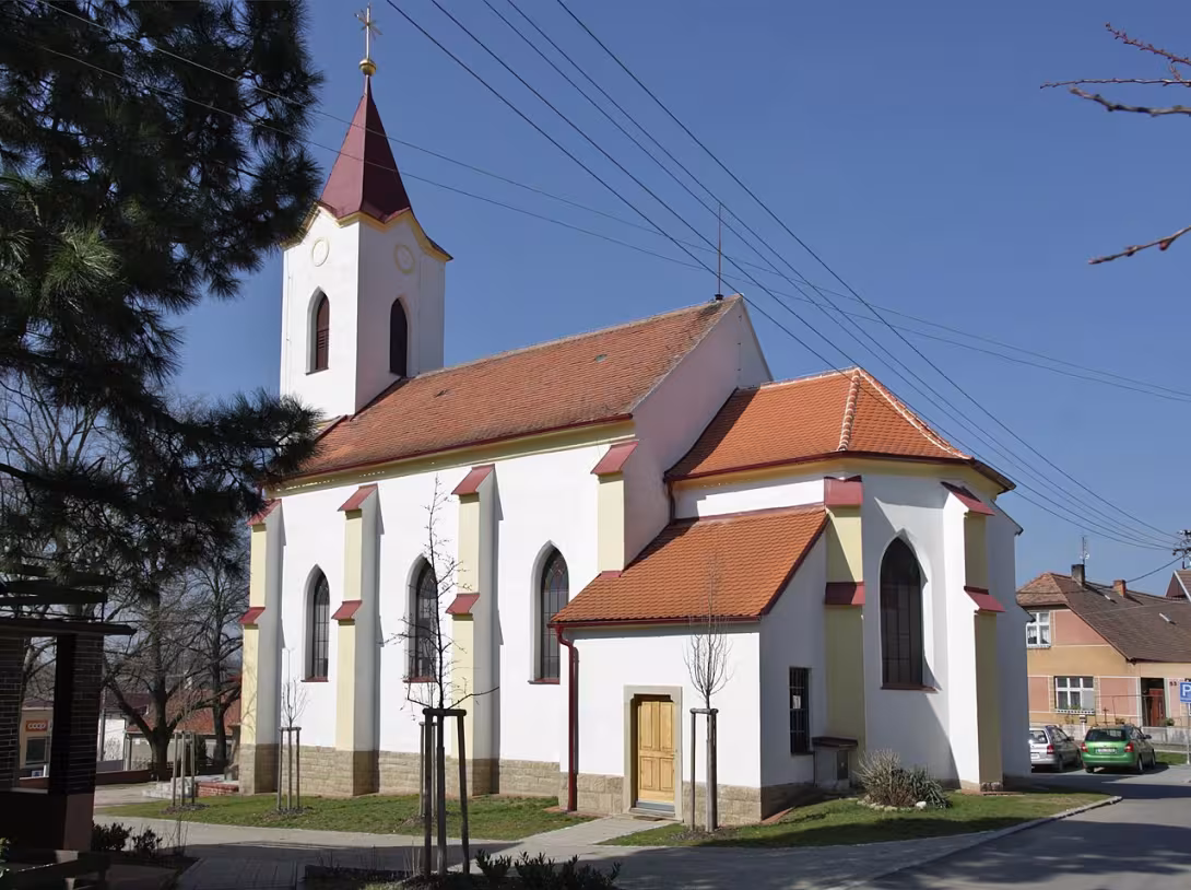 Dnešní pohled – kostel svatého Cyrila a Metoděje (Rybníky)