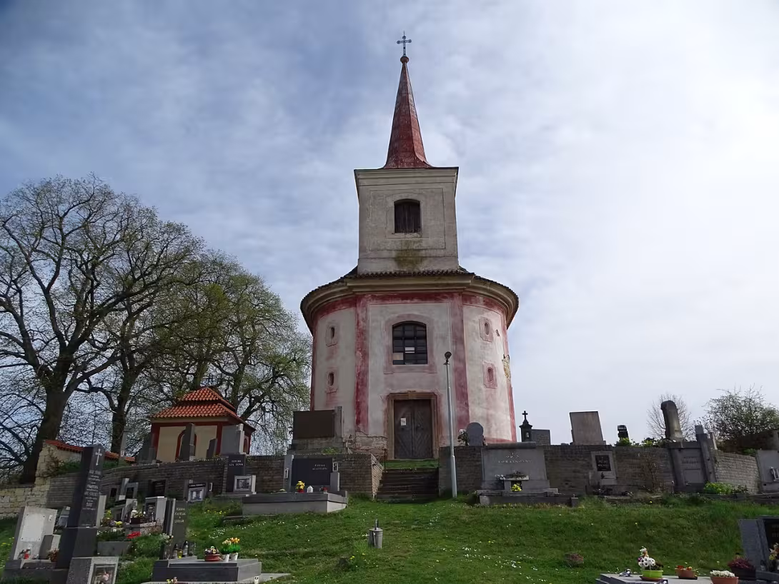 Dnešný pohľad – kostel svatého Gotharda v Krupé