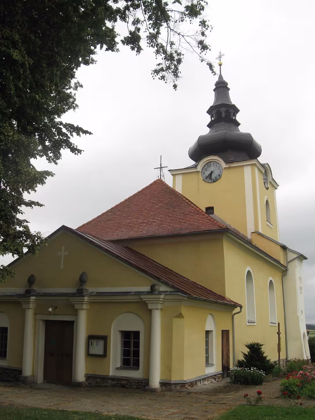 Dnešní pohled – kostel svatého Jana Křtitele (Košetice)