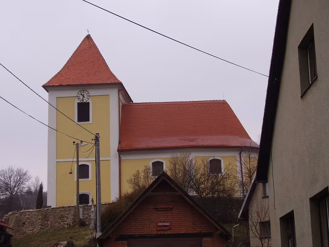 Dnešní pohled – kostel svatého Martina (Věžná)