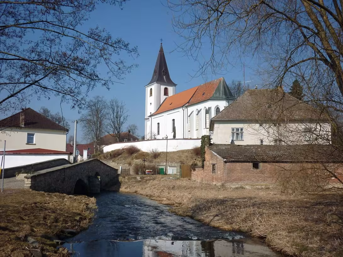 Dnešní pohled – kostel svatého Prokopa (Jarošov nad Nežárkou)