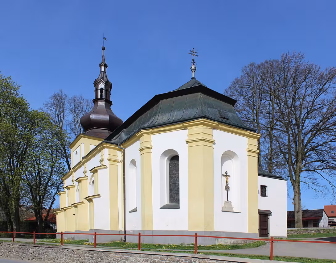 Dnešní pohled – kostel svatého Vavřince (Rynárec)