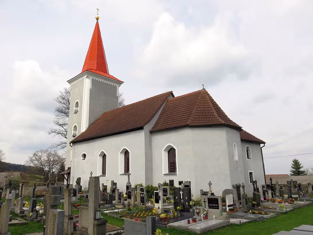 Dnešní pohled – kostel svatého Václava (Čachrov)