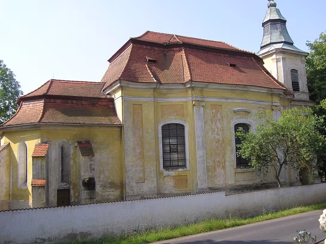 Dnešný pohľad – kostel svatého Václava (Černochov)