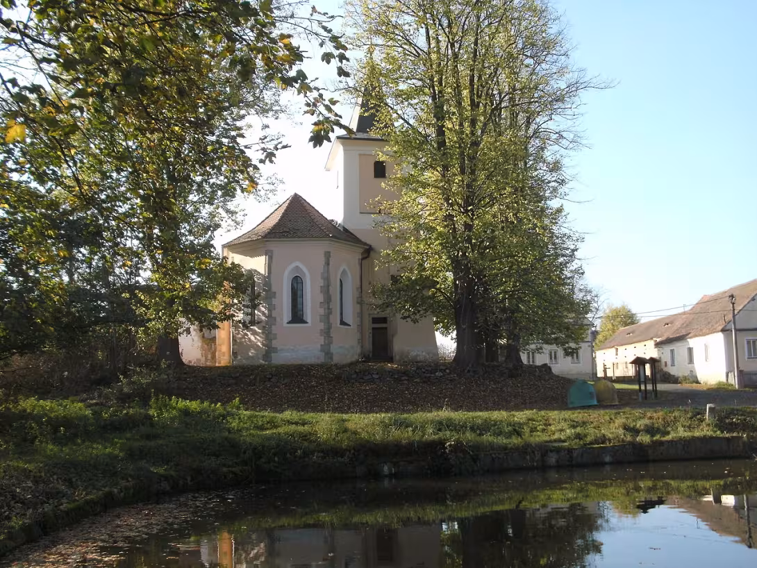 Dnešní pohled – kostel svatého Václava (Křakov)