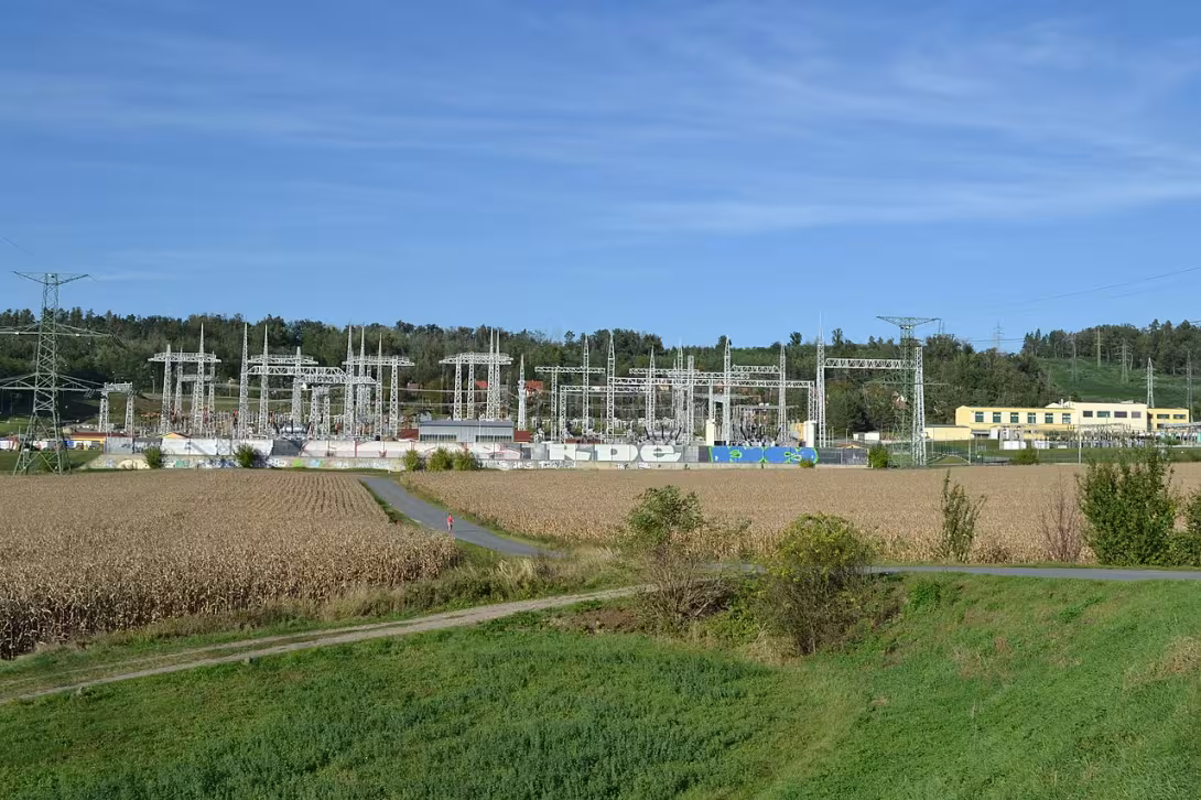 Dnešní pohled – rozvodna Čebín