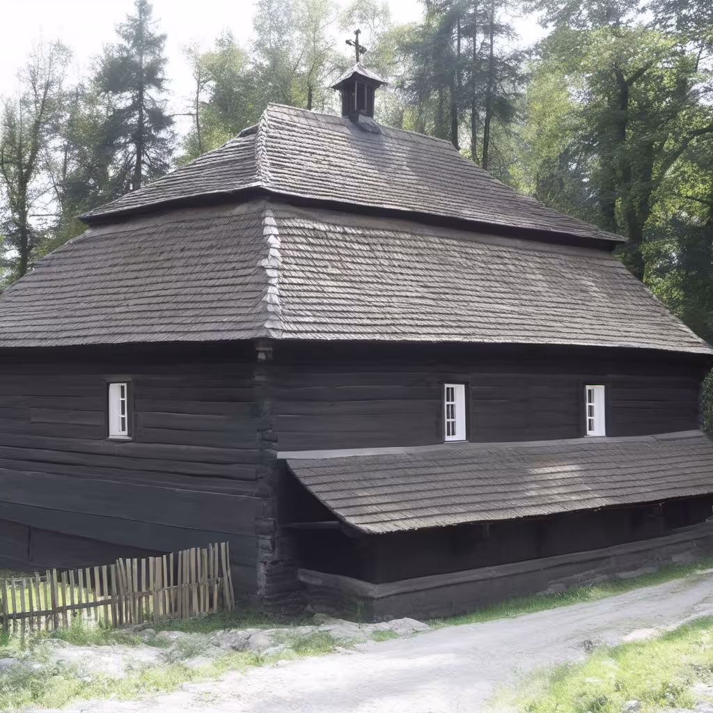 Historická podoba – evangelický kostel ve Velké Lhotě
