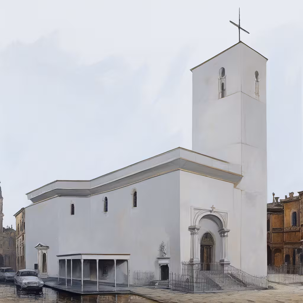 Historická podoba – Kostel Krista Spasitele a komunitní centrum Praha-Barrandov