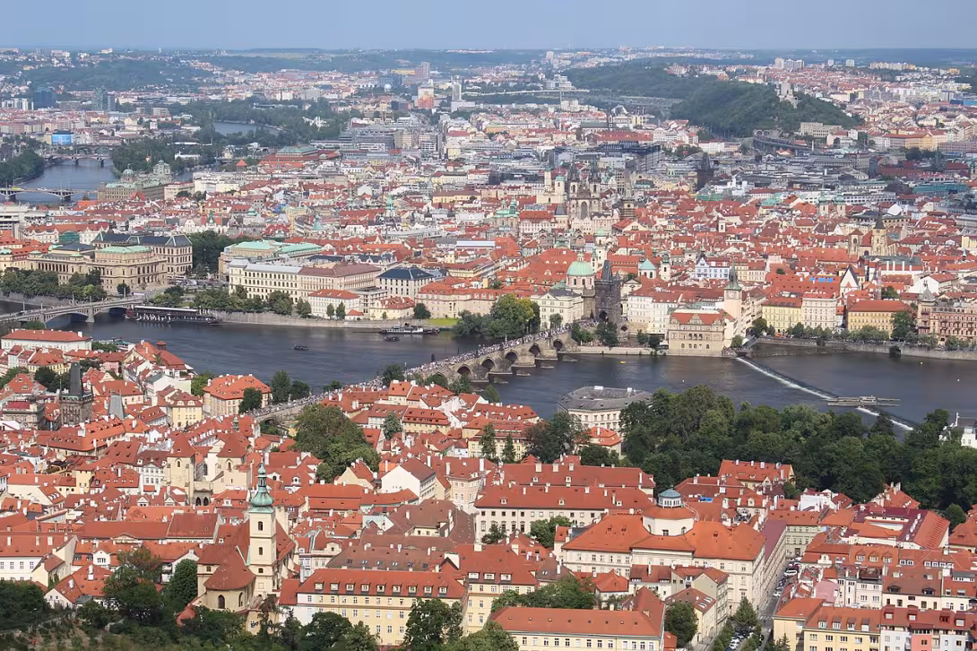 Dnešní pohled – historické centrum Prahy