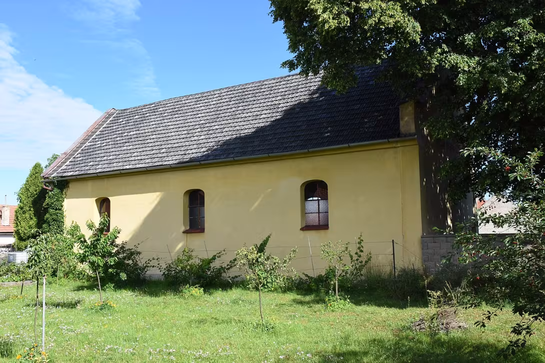 Dnešní pohled – evangelický kostel v Krakovanech