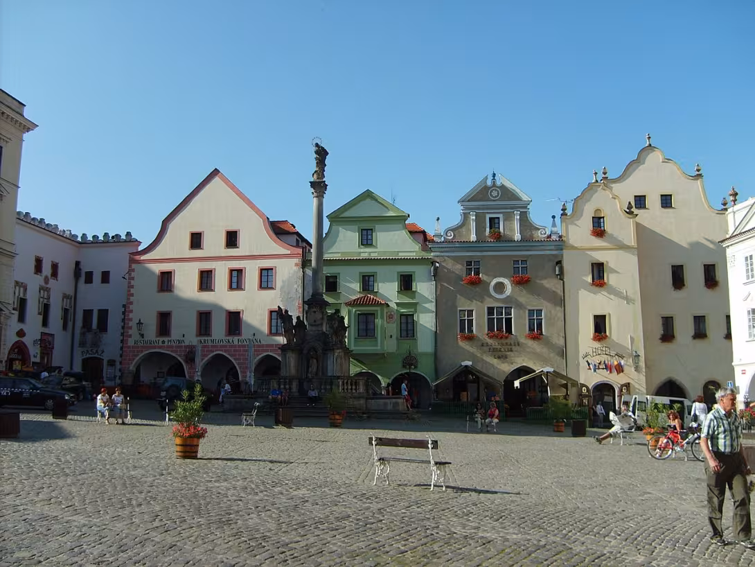 Dnešný pohľad – Mariánský sloup (Český Krumlov)
