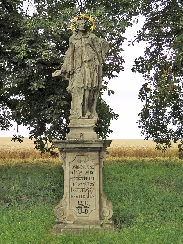 Dnešní pohled – Socha svatého Jana Nepomuckého (Březovice)