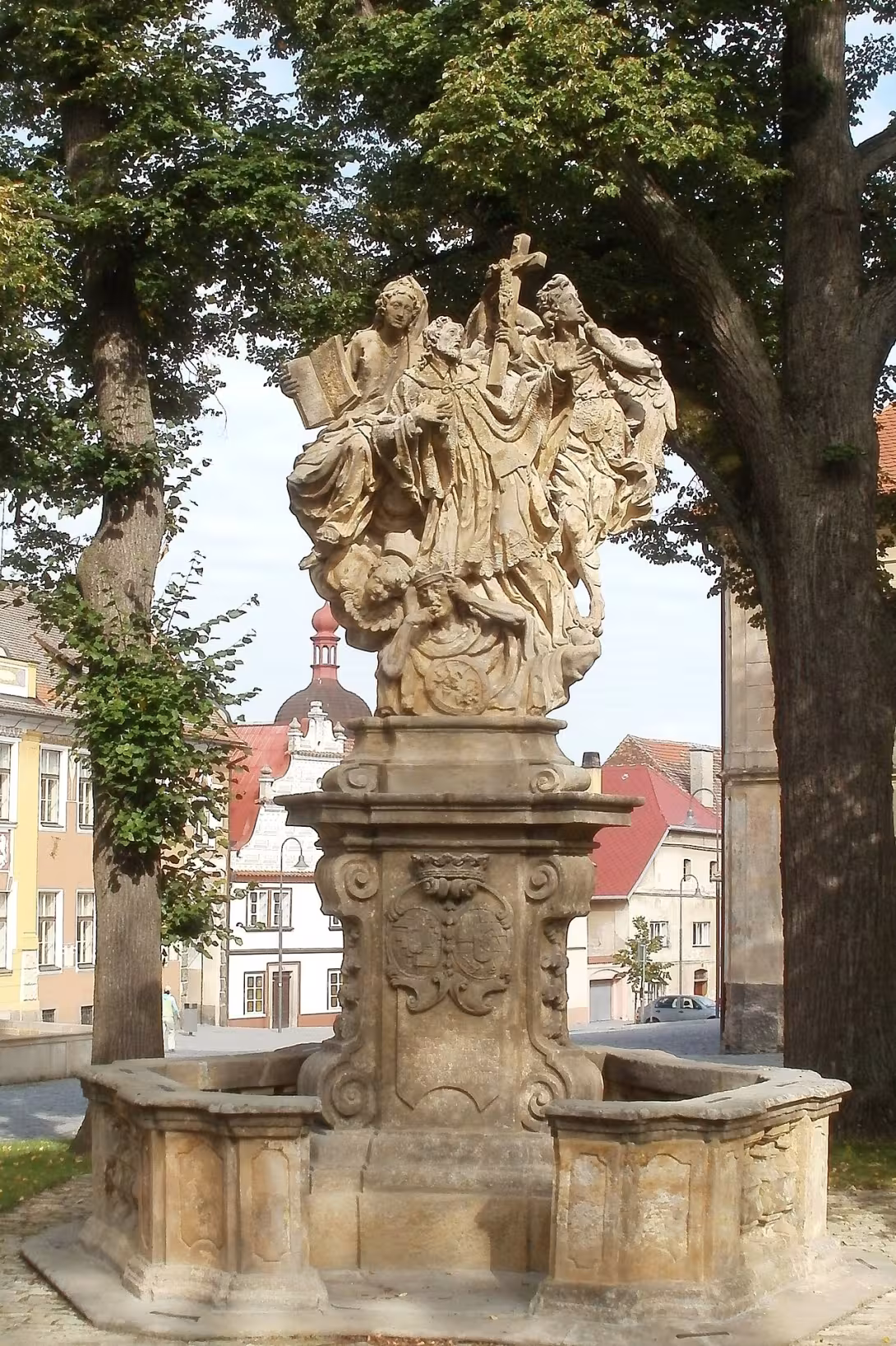 Dzisiejszy widok – Sousoší svatého Jana Nepomuckého (Opočno)