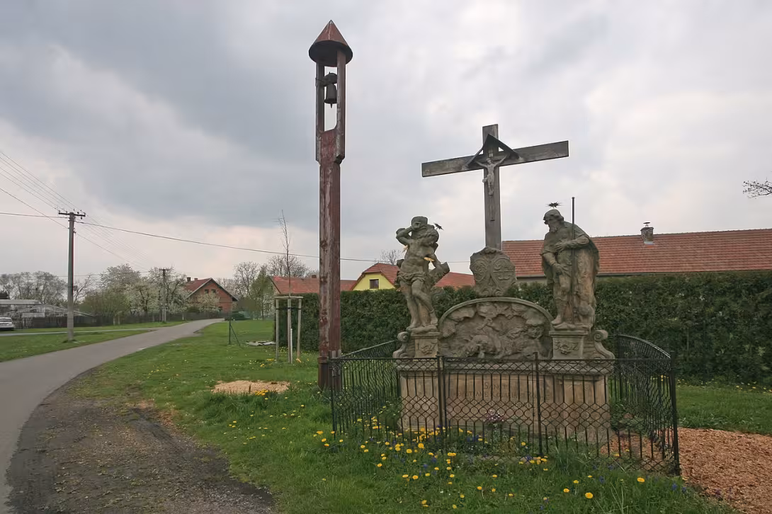 Dnešní pohled – Sousoší svatého Šebestiána, svaté Rozálie a svatého Rocha