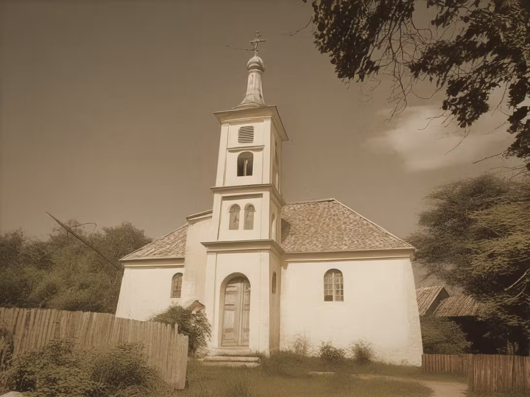 Historická podoba – evangelický kostel v Horních Vilémovicích