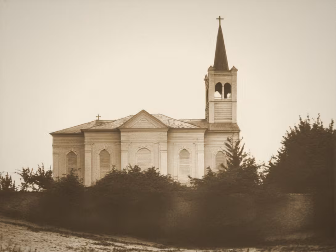 Historická podoba – evangelický kostel v Jirkově