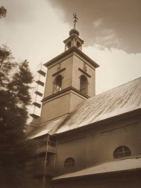 Historická podoba – Evangelický kostel v Komorní Lhotce