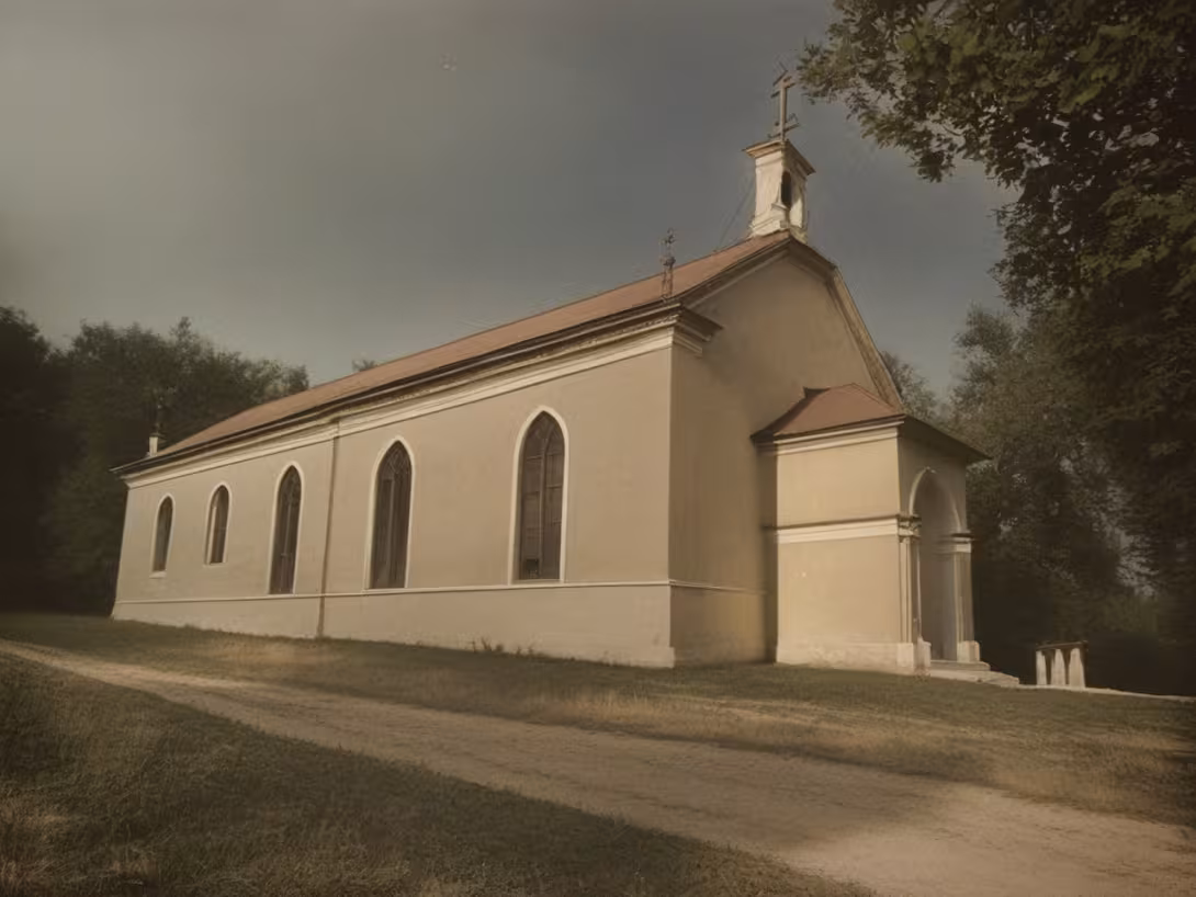 Historická podoba – evangelický kostel v Moravské Chrastové