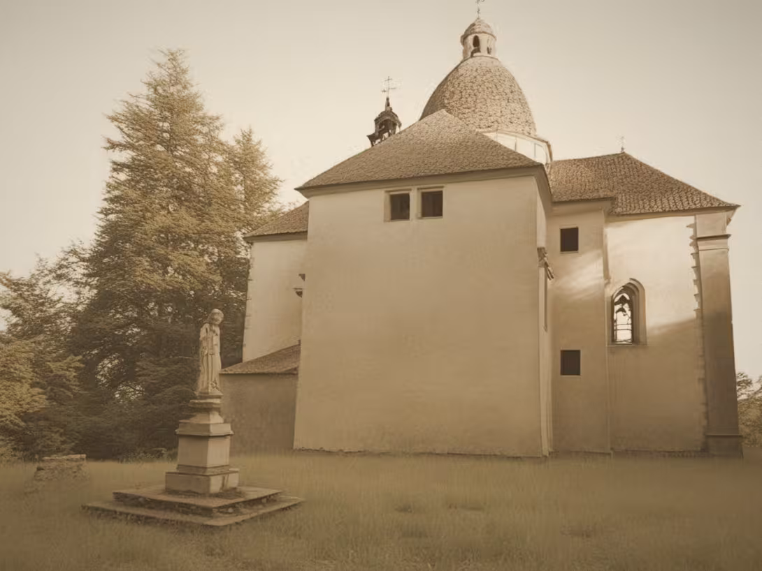 Historická podoba – kaple svaté Barbory (Buchlovice)