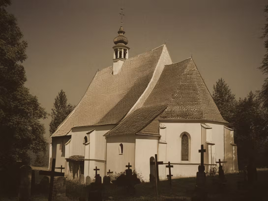 Historická podoba – kostel Nalezení svatého Kříže (Předměstí)