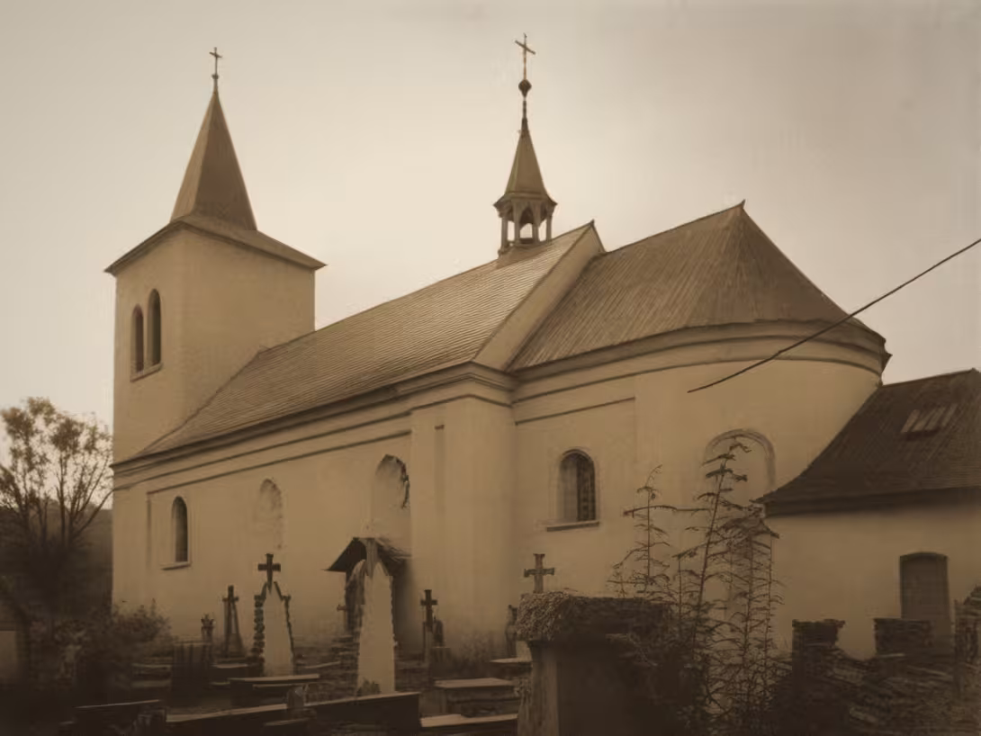 Historická podoba – Kostel Nalezení svatého Kříže (Robousy)