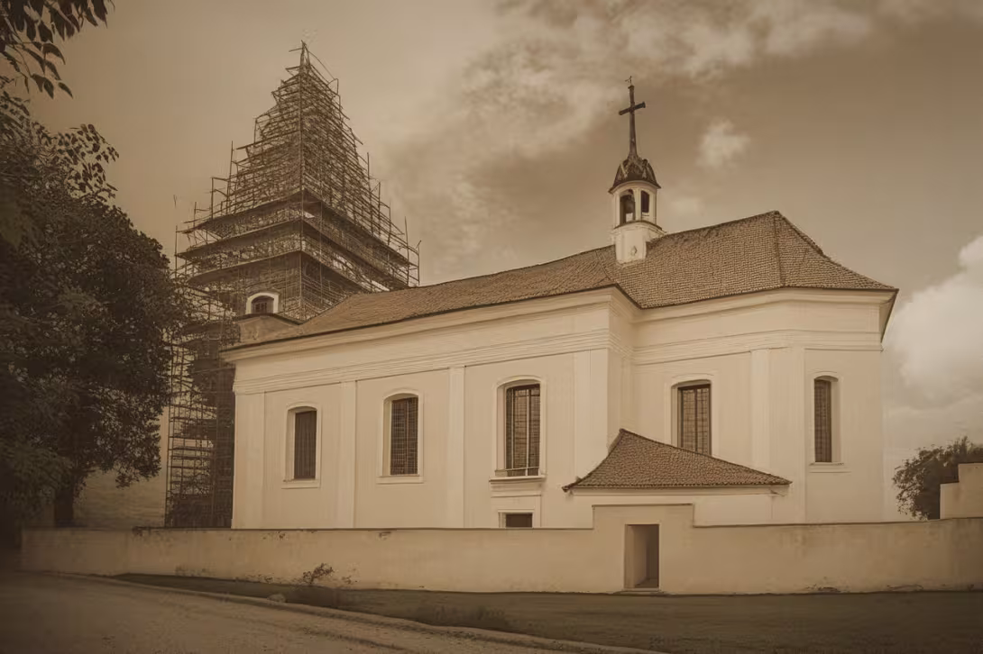 Historická podoba – Kostel Nanebevzetí Panny Marie (Chorušice)