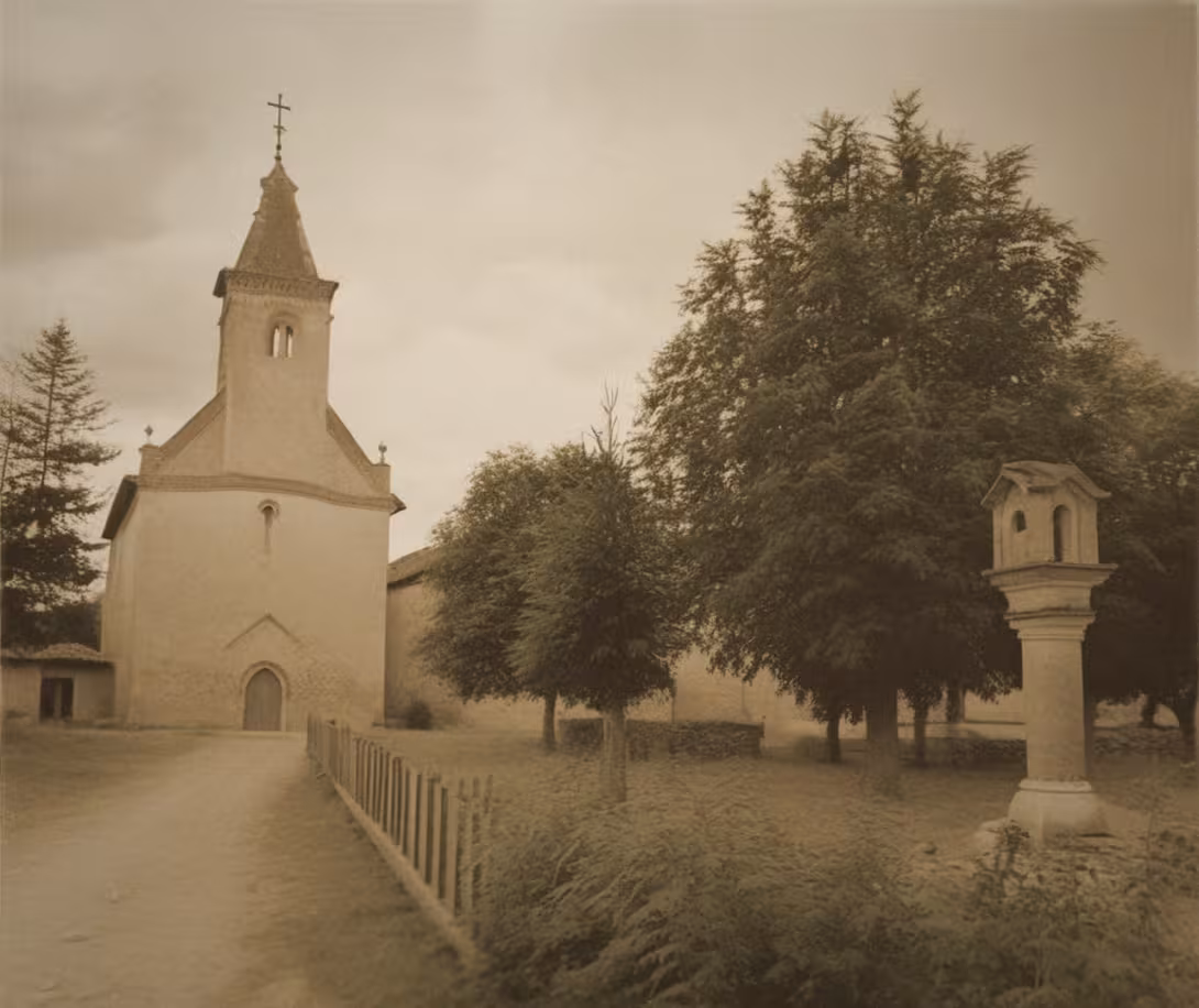 Historická podoba – kostel Nanebevzetí Panny Marie (Hevlín)