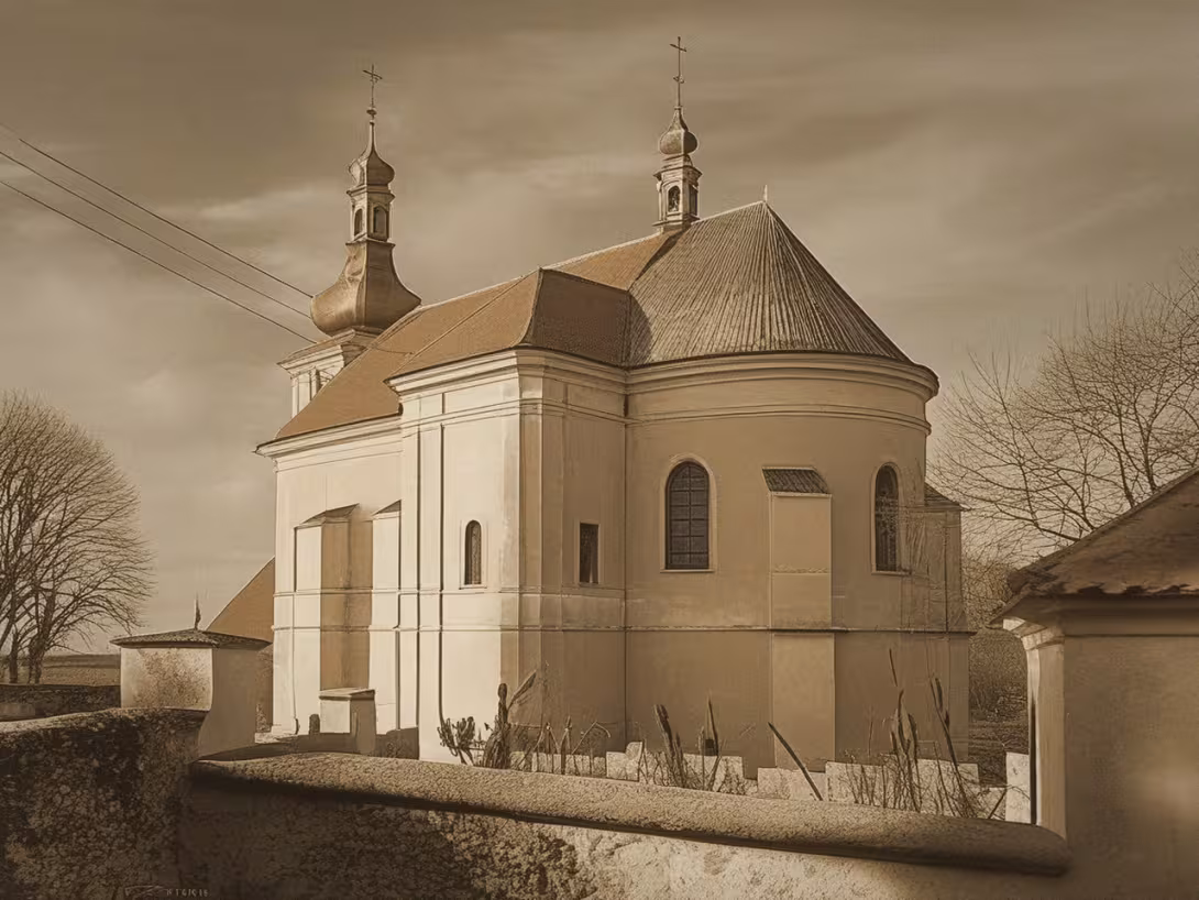 Historická podoba – kostel svatého Jana Křtitele (Běstvina)