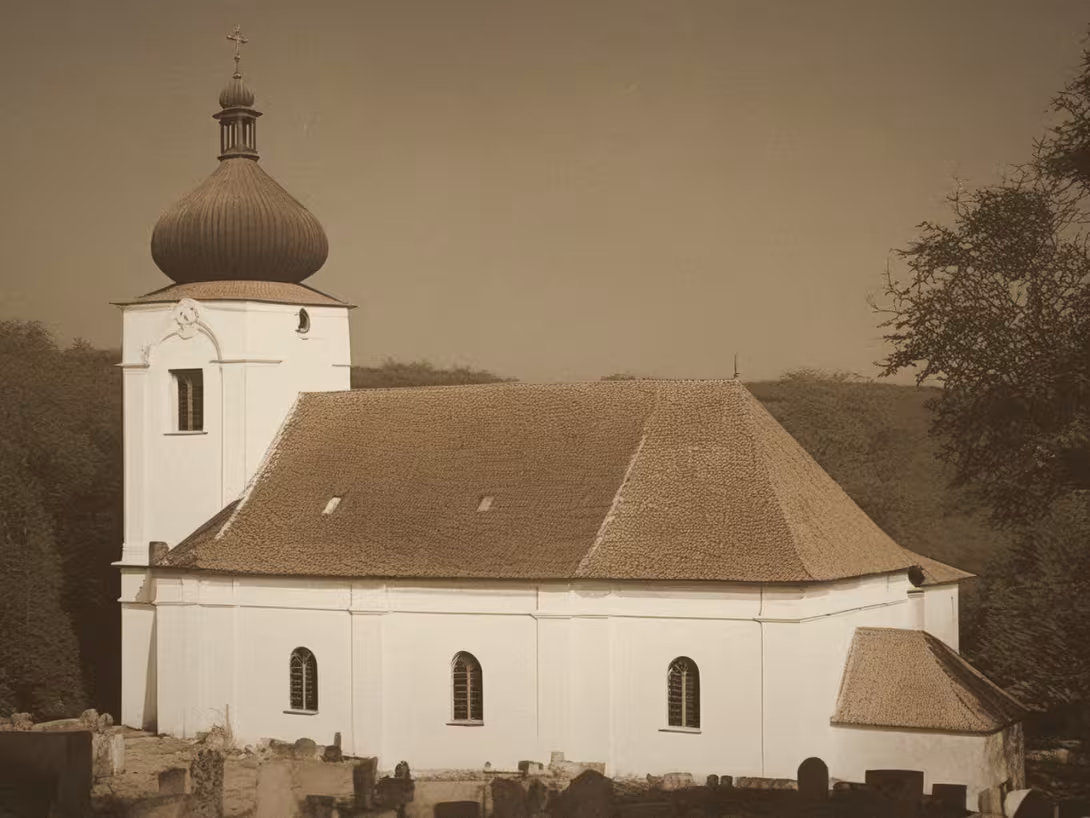 Wygląd historyczny – kostel svatého Jana Křtitele (Hovorany)