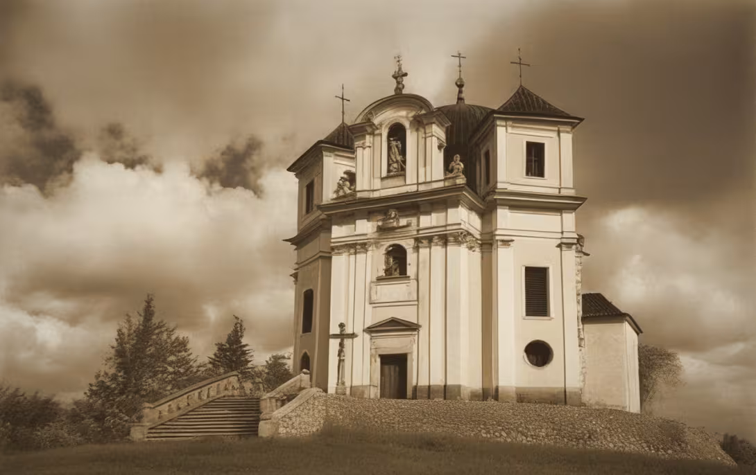Historická podoba – Kostel svatého Jana Křtitele a Panny Marie Karmelské na Makové hoře