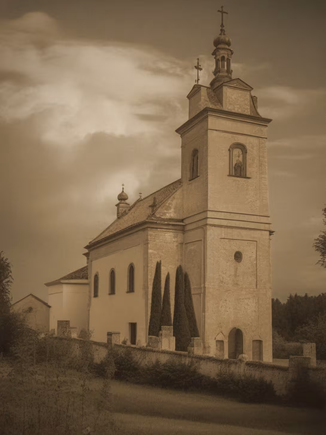 Historisches Erscheinungsbild – kostel svatého Václava (Dolní Kalná)