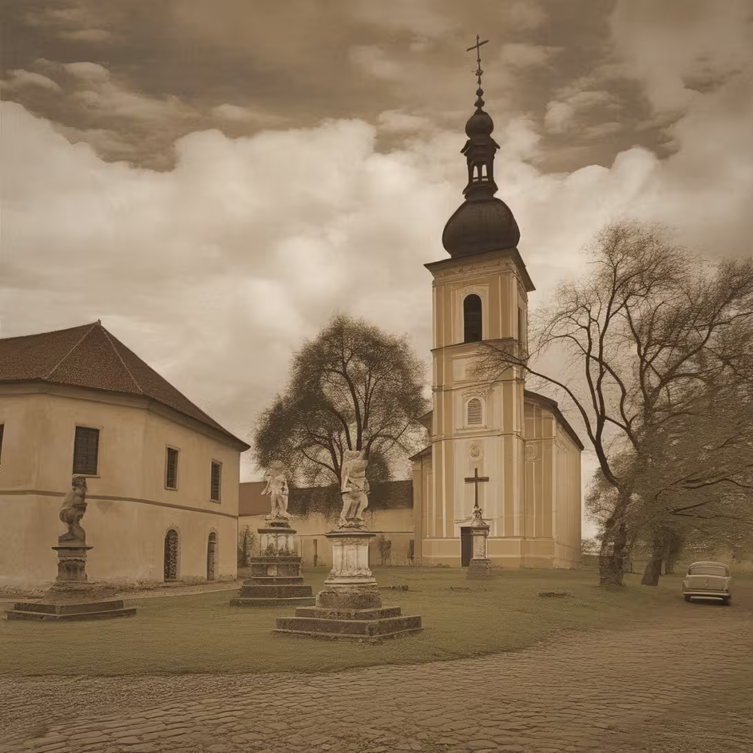 Historická podoba – kostel svatého Václava v Nezamyslicích