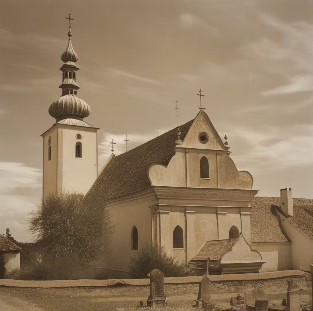 Historická podoba – kostel svatého Zikmunda (Popice)