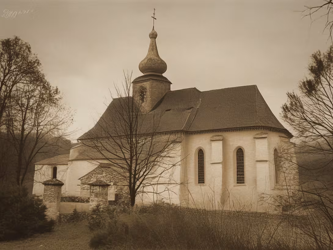 Historická podoba – Kostel Všech svatých (Bratrušov)