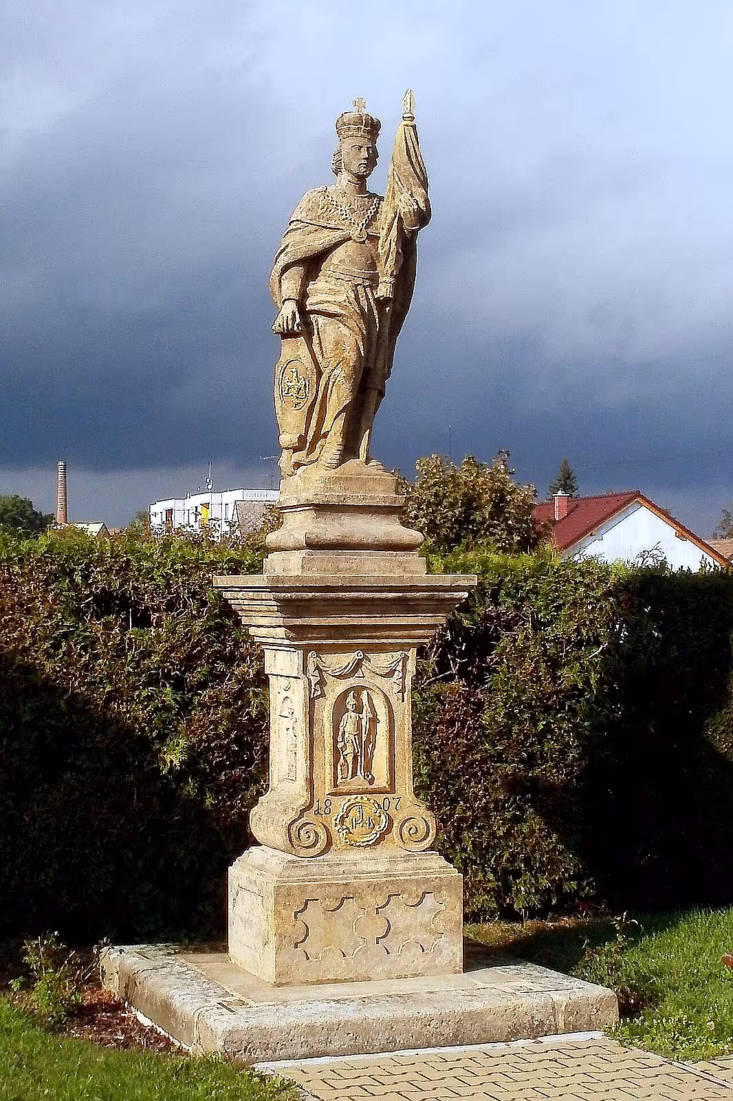 socha svatého Václava v Chlumci nad Cidlinou