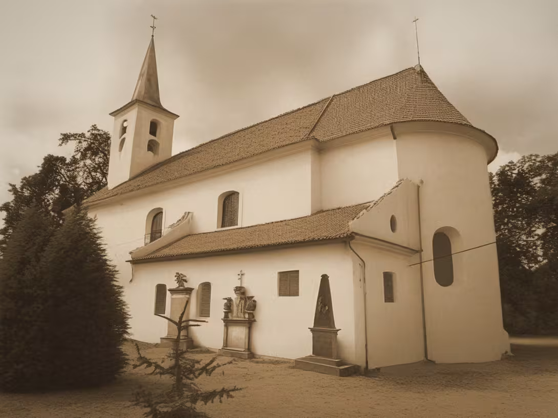 Wygląd historyczny – kostel svatého Petra a Pavla (Horní Dubňany)
